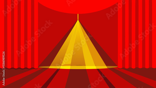 A Professional Theatrical Background with Meticulous Red Drapery