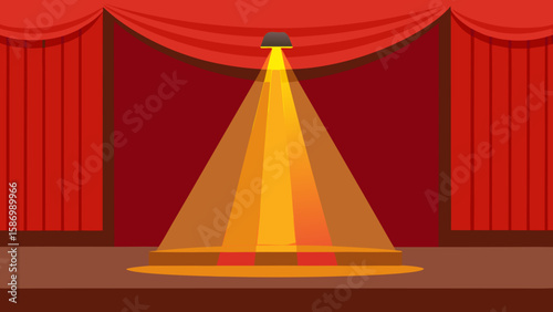 Empty Concert Hall Stage with Rich Flowing Curtains Background