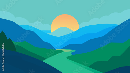An Expansive View of a Serene Lake Natural Background Scene Graphic