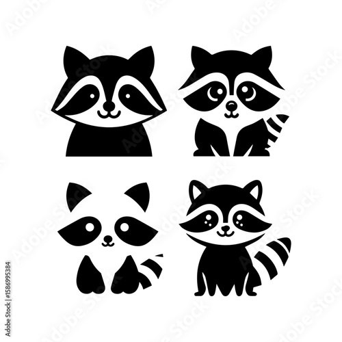 A curious little raccoon with wide eyes and a mischievous grin