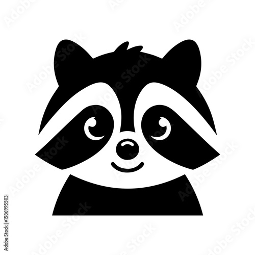 A curious little raccoon with wide eyes and a mischievous grin
