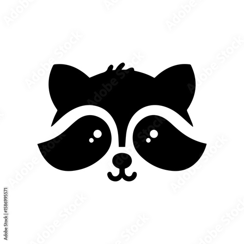 A curious little raccoon with wide eyes and a mischievous grin