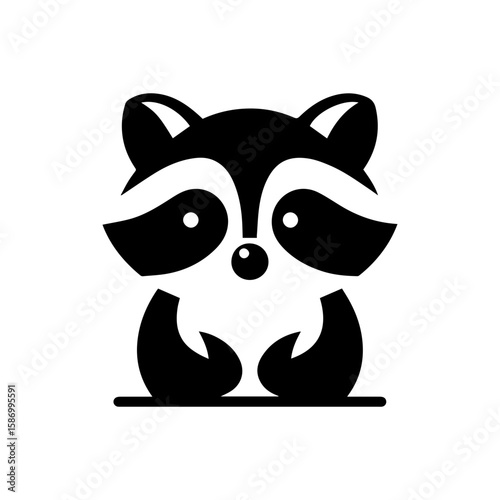 A curious little raccoon with wide eyes and a mischievous grin