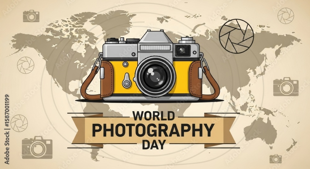 Obraz premium Vintage camera icon with lens for retro photography design