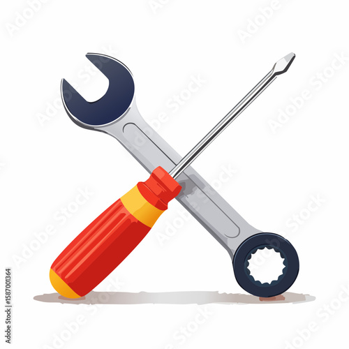 screwdriver and spanner