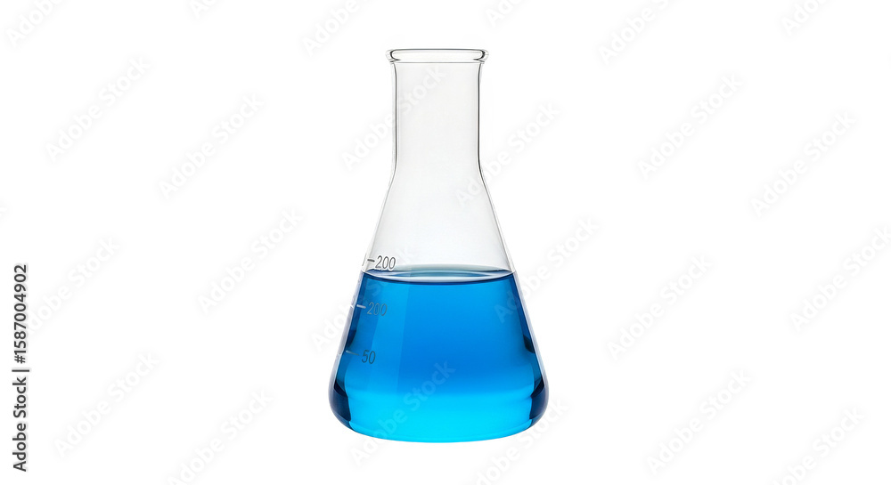 Blue Liquid In Erlenmeyer Flask Blue Liquid In Erlenmeyer Flask