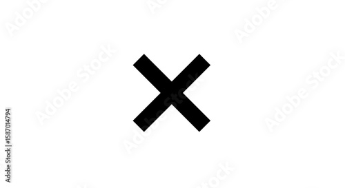 Bold Black Cross: Simple Graphic Symbol with Intersecting Lines