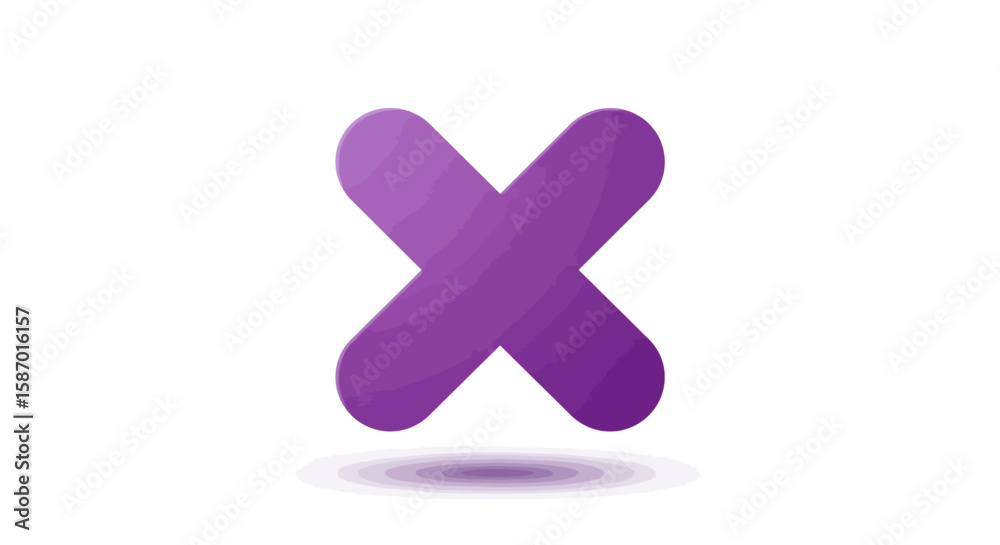 Obraz premium Purple Gradient X Letter, Rounded Edges, Textured Appearance