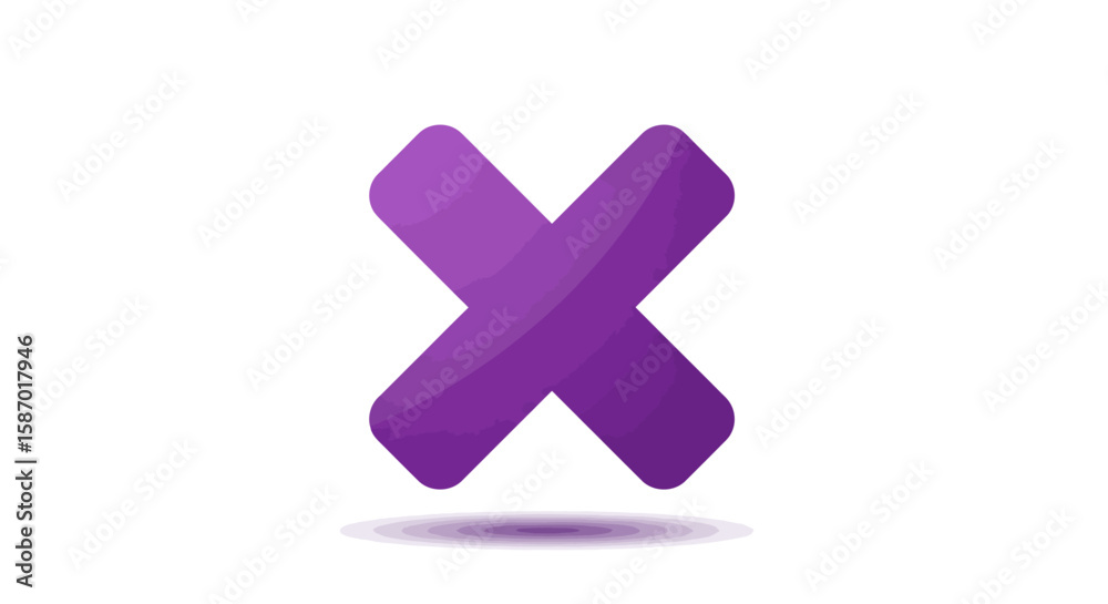 Obraz premium Vibrant Purple X Symbol with Soft Gradient