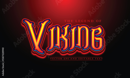 the viking text effect design illustration