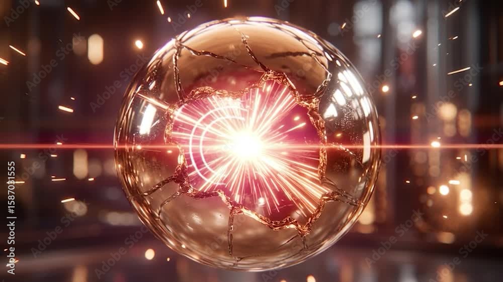Shattered sphere with inner light