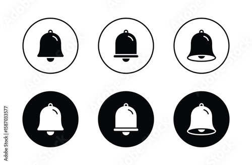 Notification bell icon set	