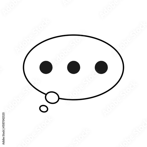 無言を示す三点リーダーの吹き出しイラスト素材