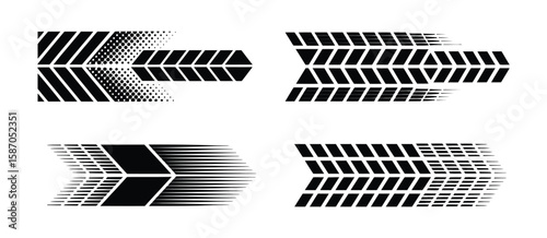Racing cars and race car stripes set with angled checkered patterns, checkered flag, finish line, motocross labels, dynamic lines, and motorsport speed design elements