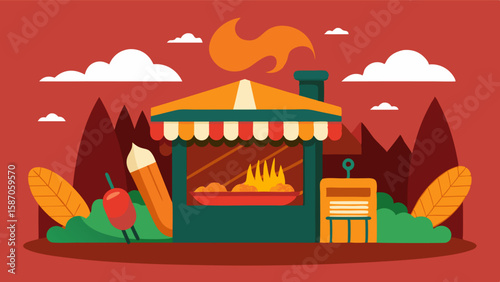 The tantalizing aroma of barbeque ribs and grilled corn on the cob draws visitors to the food court where they can savor a variety of delicious and hearty dishes.
