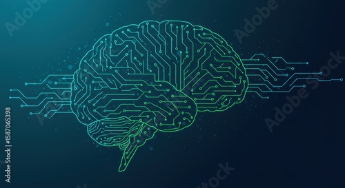 Artificial intelligence graphic brain circuit