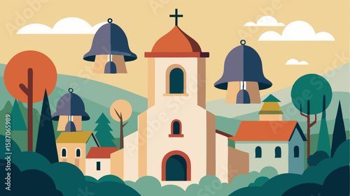 The soft sound of church bells echoing through the village inviting all to worship in its historic walls.
