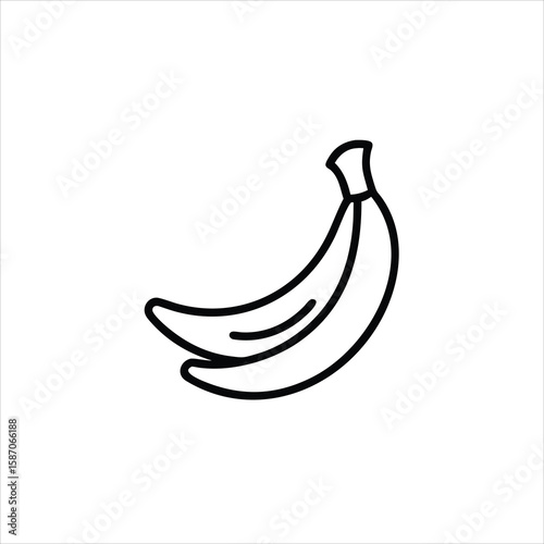 Simple Banana Line Icon  banana, fruit, line art, icon, minimalist,