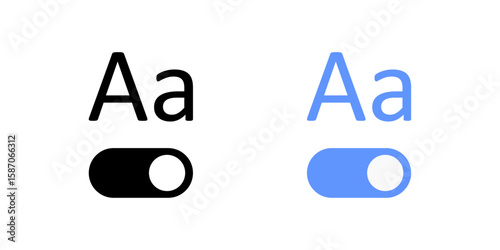 Clear font toggle icon featuring “Aa” with a toggle switch, ideal for cognitive accessibility, improved readability, and neurodivergent-friendly text display settings.