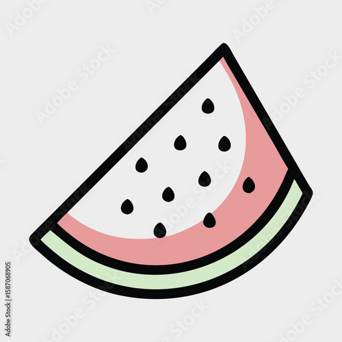  Simple Watermelon Slice Icon