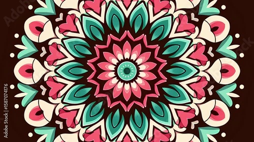 Liquid Flower Kaleidoscope. Flowing Petals and Organic Transformations. Soothing Animation for Wellness and Spa Environments