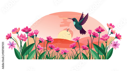 spring flowers and birds