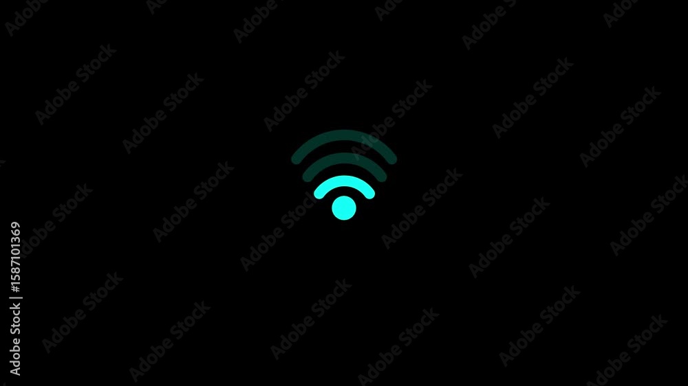 wi fi icon animation Wireless and wifi icon or sign for remote internet access. Animated cloud network with wi fi zone sign .