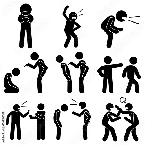 People Arguing and Conflict Icons Set