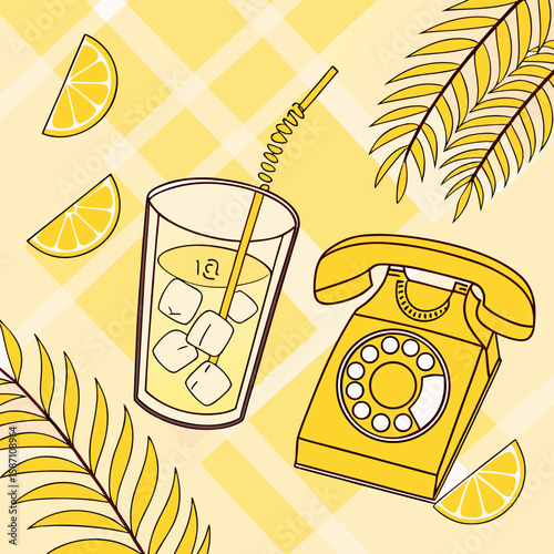 vector illustration of a retro telephone