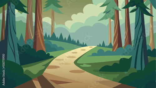The scent of pine and damp earth fills your nostrils adding to the tranquil atmosphere of the woodland path.