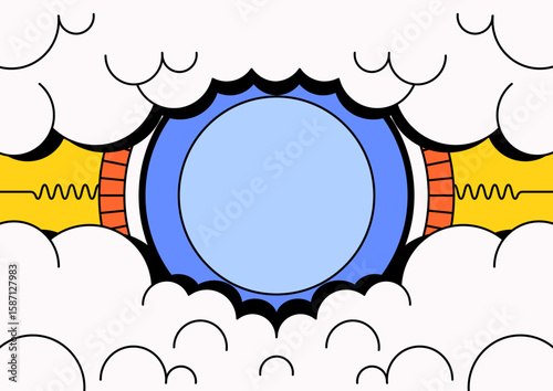Comic style explosion cloud frame background