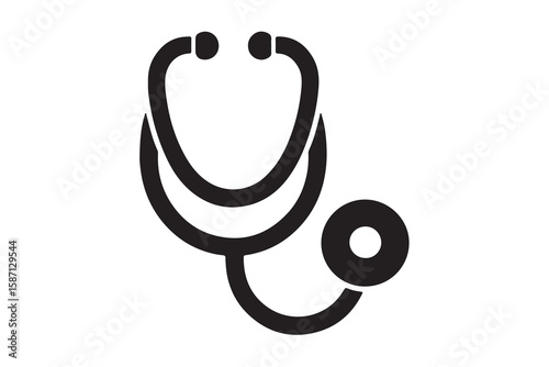 Solid Vector Icon for Stethoscope