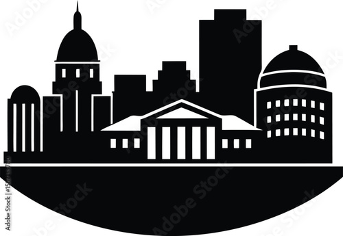 State Capitol Building Silhouette Vector

