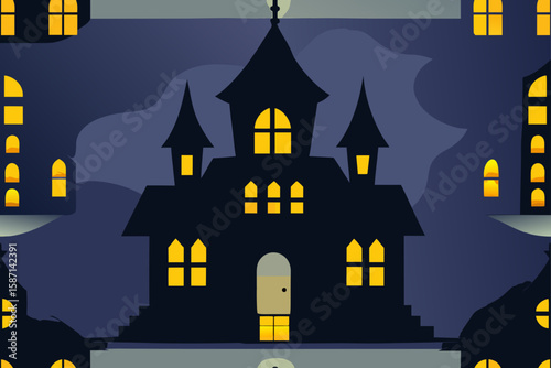 Creepy Werewolf Silhouette Howling