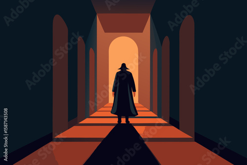 Witch Shadow Cast by Glowing Moon