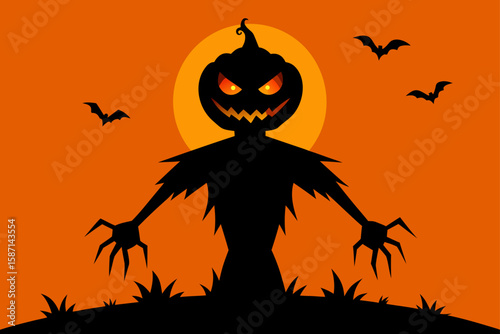 Glowing Cauldron Creepy Silhouette