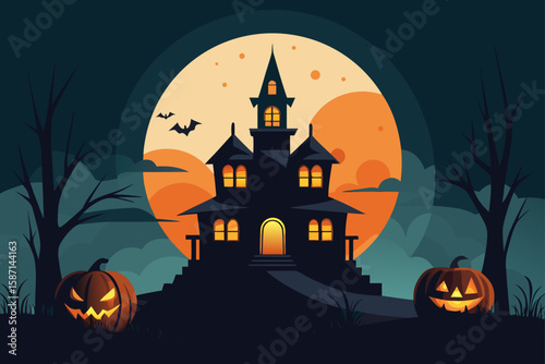 Dark Room with Shadowy Ghosts Floating
