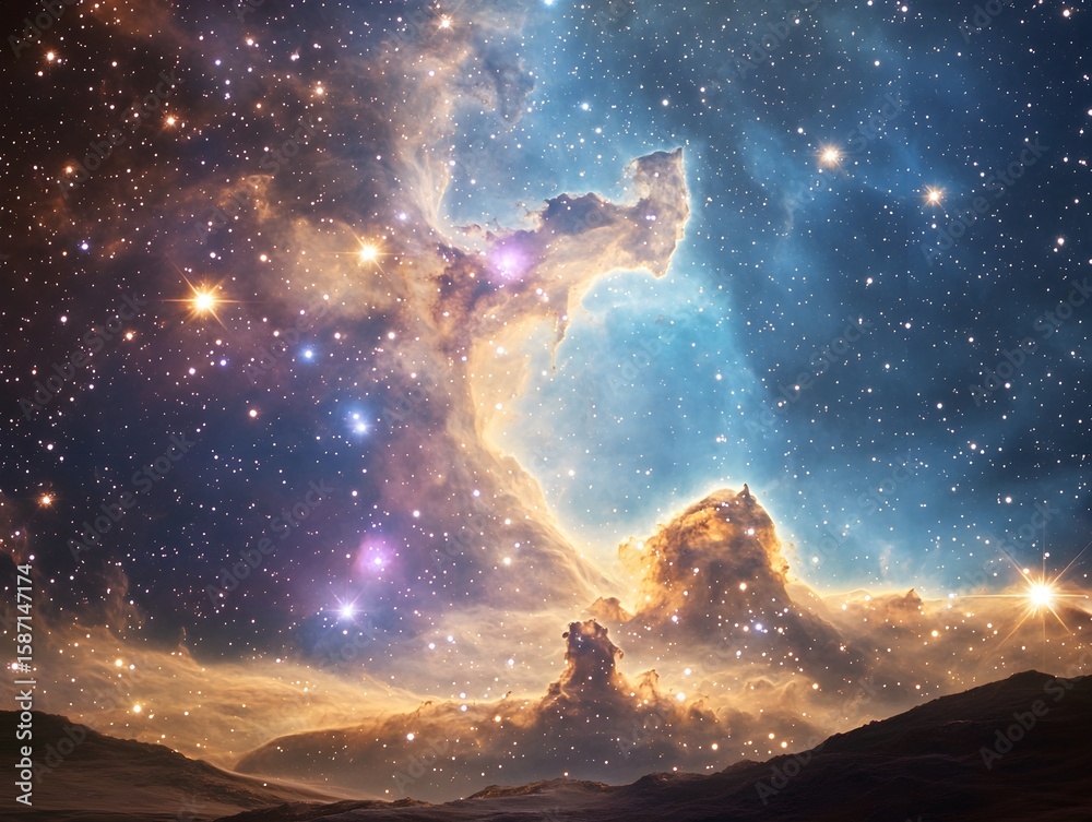 Obraz premium Celestial Cluster in Night Sky