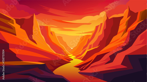 The red orange and yellow hues of the canyon walls change with the shifting light creating a vibrant and everchanging landscape.