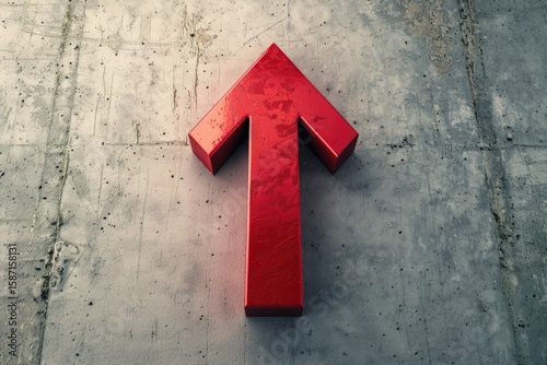 A red arrow pointing upwards on a textured white background, symbolizing growth or increase. Generative AI