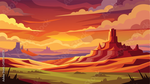 The rugged beauty of the prairie landscape now transformed into a breathtaking canvas by the colors of the sunset.