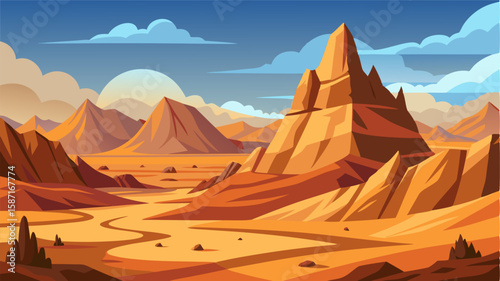 The rocky hills provide a birds eye view of the vast desert below a barren yet beautiful landscape.