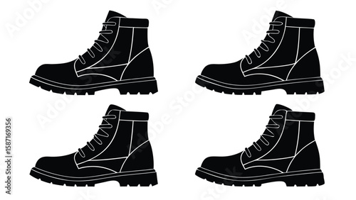 Black combat boots graphic black boots lace up boots