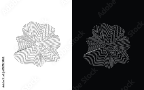 Organic Tree Ring Pattern – Textile Topography Circles Vector Illustration.