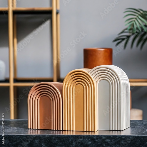 Decorative arches in earthy tones create an inviting ambiance for modern home interiors with style and sophistication.