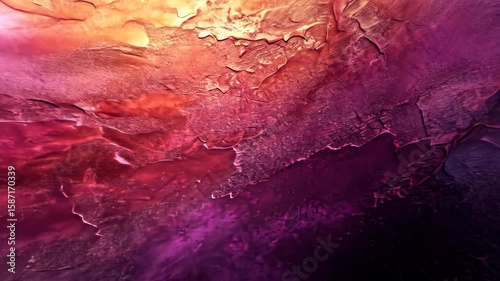 Abstract landscape with vibrant colors blending together, creating a textured surface resembling natural formations