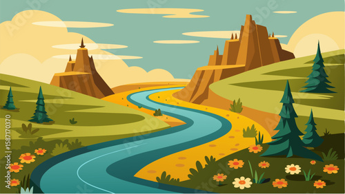 The road twists and turns revealing unexpected surprises at every bend – from hidden streams to fields of wildflowers to rugged rock formations.