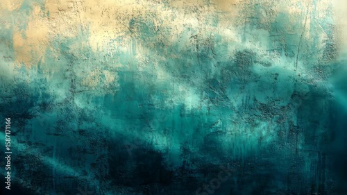Abstract ocean waves with textured surface reflecting light, creating a serene atmosphere