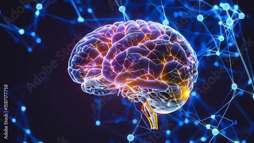 Human brain with neural pathways illuminated, symbolizing Zonisamide's therapeutic effects..