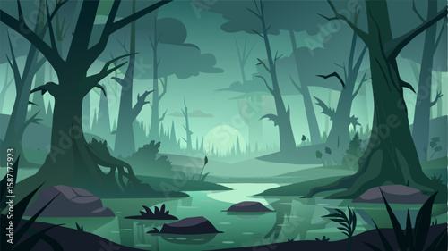 The thick fog makes it feel as though the swamp goes on endlessly adding to the sense of enigma and secrecy.